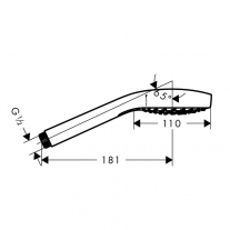 Set de dus Hansgrohe, Croma Select E Vario, para dus 3S, bara dus 65 cm, alb  si crom